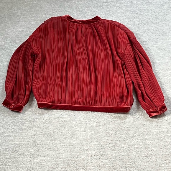 Free People Pleated Velvet Trim Buttondown - Picture 9 of 14